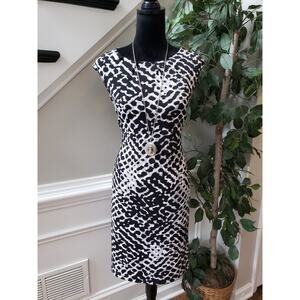 Kohl's Women's Black White Leopard Bodycon Dress